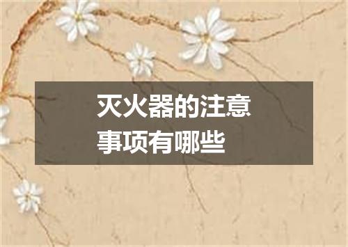 灭火器的注意事项有哪些