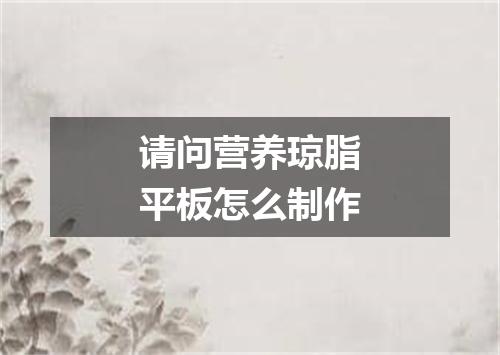 请问营养琼脂平板怎么制作