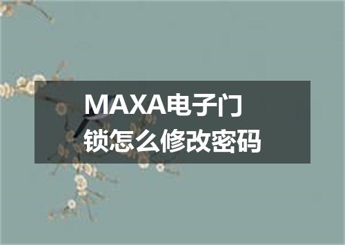 MAXA电子门锁怎么修改密码