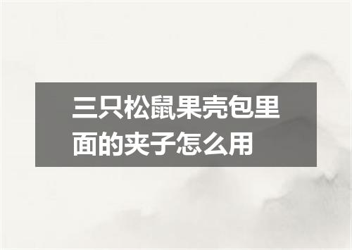 三只松鼠果壳包里面的夹子怎么用