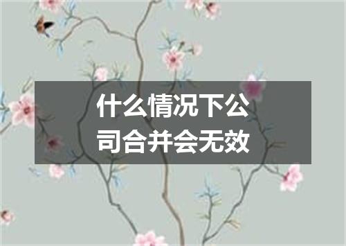 什么情况下公司合并会无效