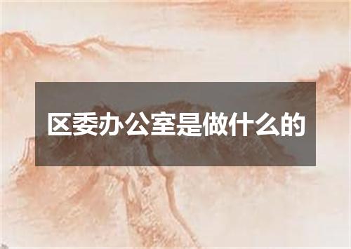 区委办公室是做什么的