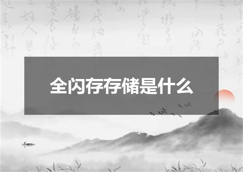 全闪存存储是什么
