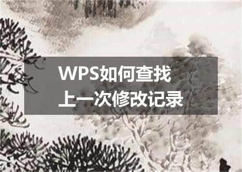 WPS如何查找上一次修改记录