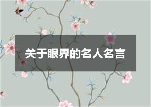 关于眼界的名人名言