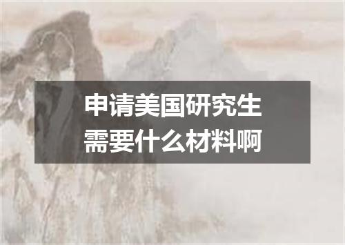 申请美国研究生需要什么材料啊