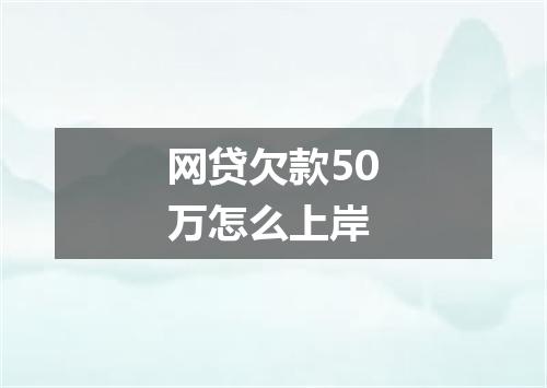 网贷欠款50万怎么上岸