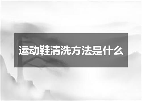运动鞋清洗方法是什么