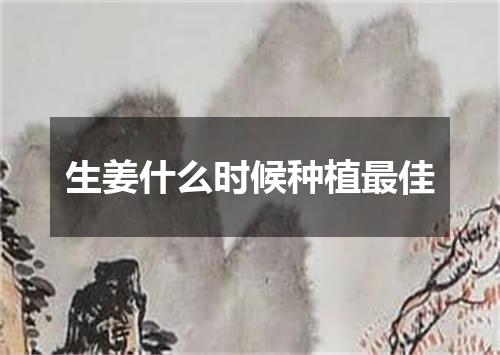 生姜什么时候种植最佳