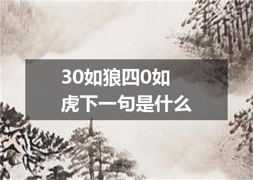 30如狼四0如虎下一句是什么