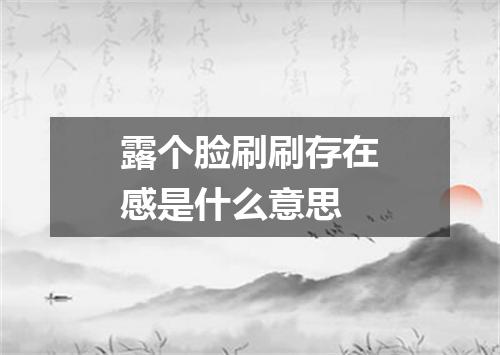 露个脸刷刷存在感是什么意思