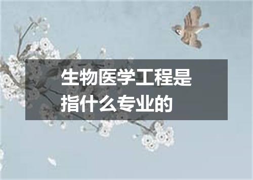 生物医学工程是指什么专业的