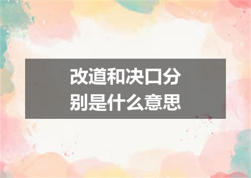 改道和决口分别是什么意思