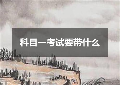 科目一考试要带什么