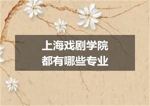 上海戏剧学院都有哪些专业