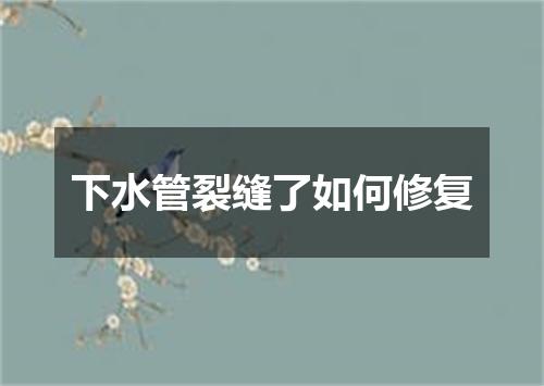 下水管裂缝了如何修复