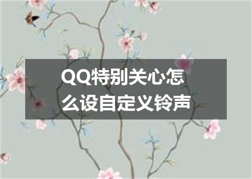 QQ特别关心怎么设自定义铃声