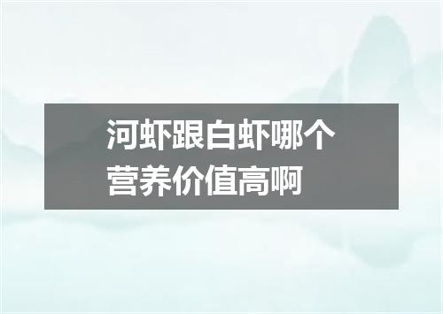 河虾跟白虾哪个营养价值高啊