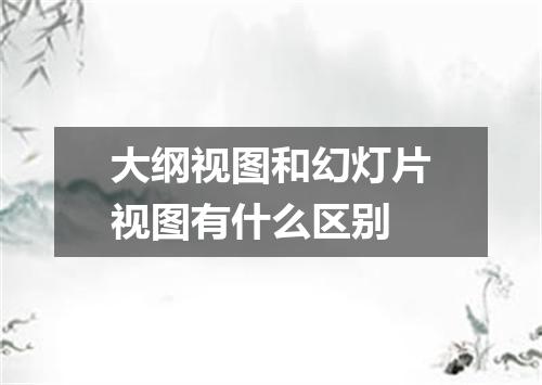 大纲视图和幻灯片视图有什么区别