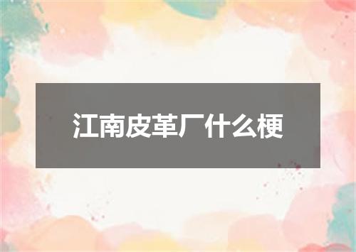 江南皮革厂什么梗