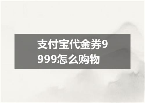 支付宝代金券9999怎么购物