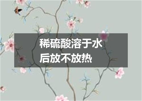 稀硫酸溶于水后放不放热