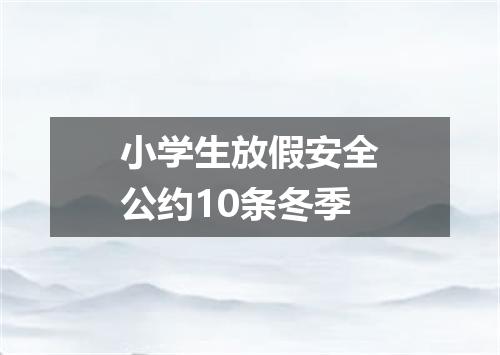 小学生放假安全公约10条冬季