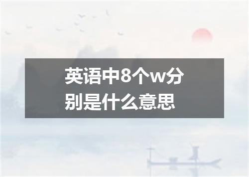 英语中8个w分别是什么意思