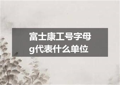 富士康工号字母g代表什么单位