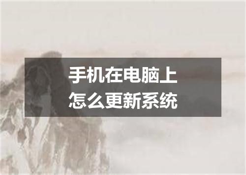 手机在电脑上怎么更新系统