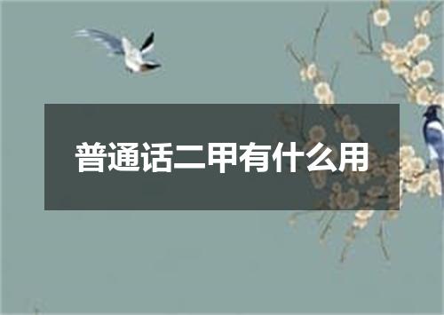普通话二甲有什么用