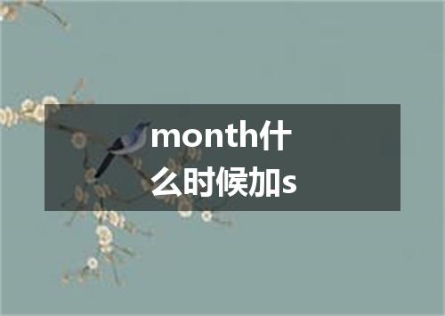 month什么时候加s