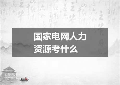 国家电网人力资源考什么