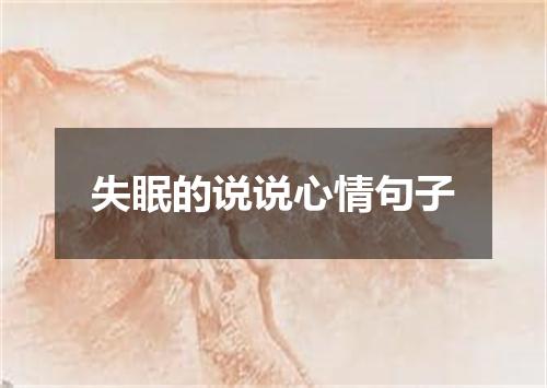 失眠的说说心情句子