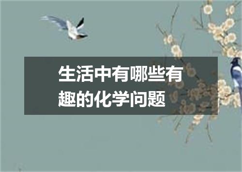 生活中有哪些有趣的化学问题