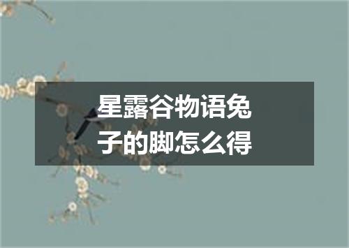 星露谷物语兔子的脚怎么得