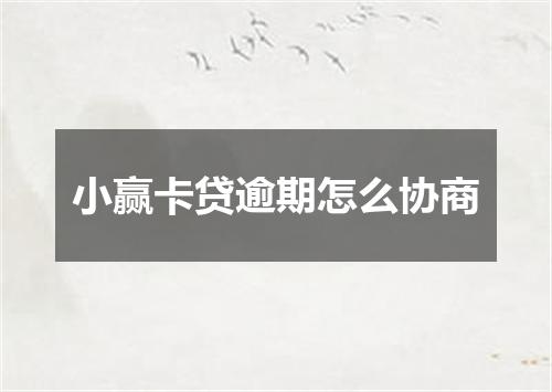 小赢卡贷逾期怎么协商