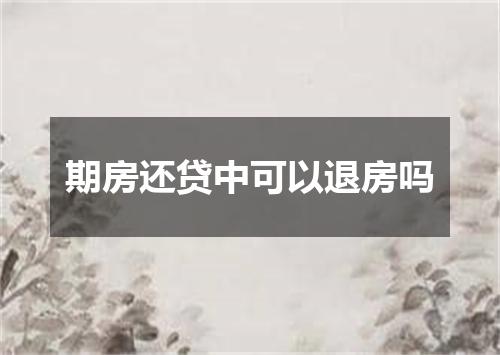 期房还贷中可以退房吗