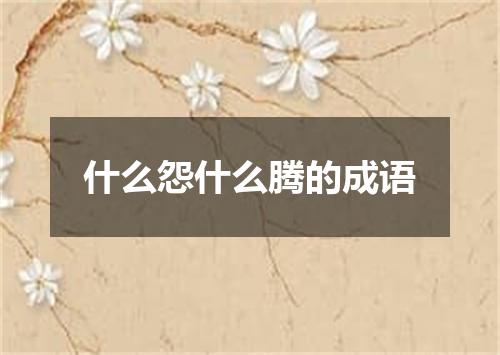 什么怨什么腾的成语