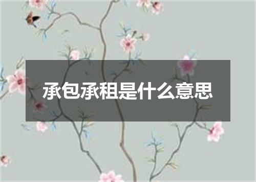 承包承租是什么意思