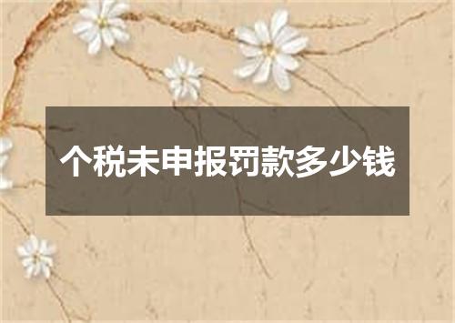 个税未申报罚款多少钱