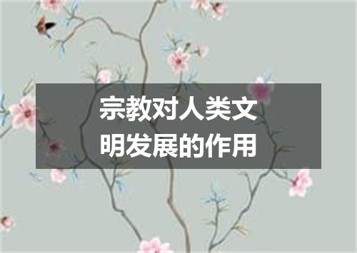 宗教对人类文明发展的作用