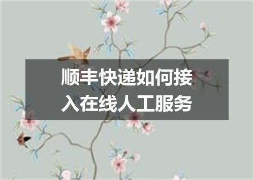 顺丰快递如何接入在线人工服务