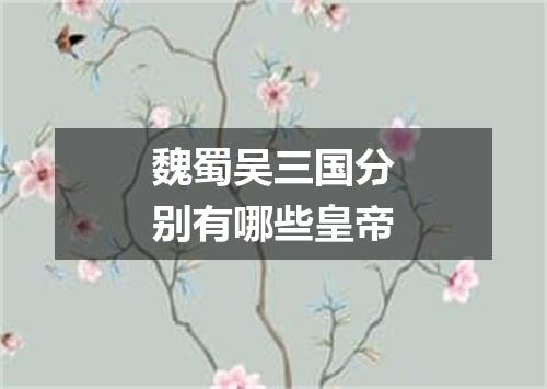 魏蜀吴三国分别有哪些皇帝