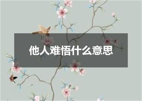 他人难悟什么意思