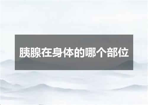 胰腺在身体的哪个部位