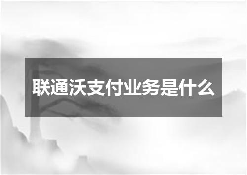 联通沃支付业务是什么