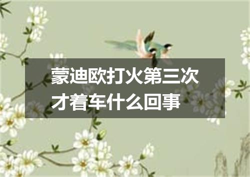 蒙迪欧打火第三次才着车什么回事