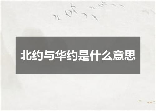 北约与华约是什么意思