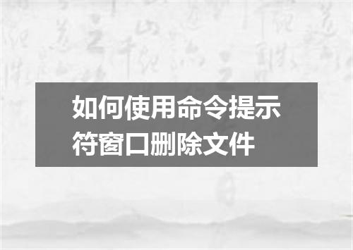 如何使用命令提示符窗口删除文件